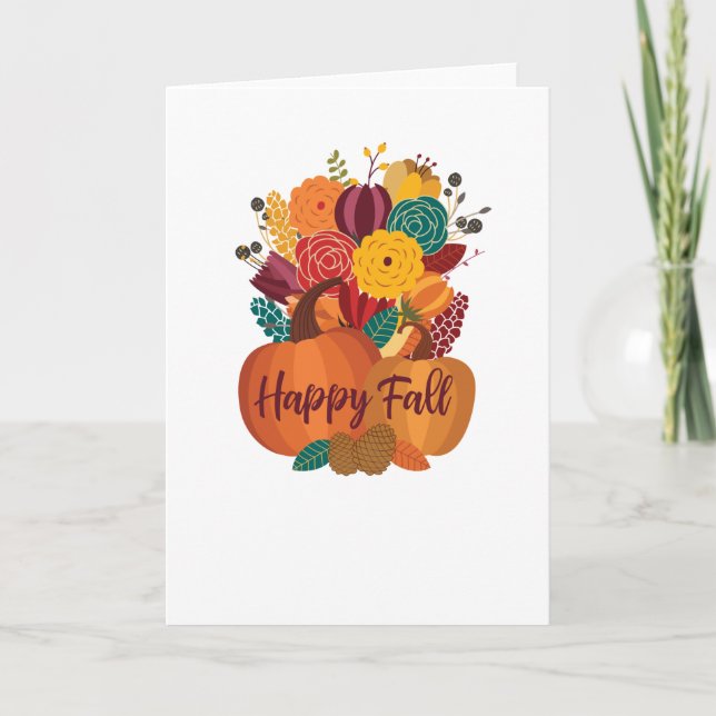 Tarjeta de felicitación de otoño con Bouquet otoño (Anverso)
