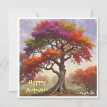 Tarjeta de felicitación de otoño de AI descargable