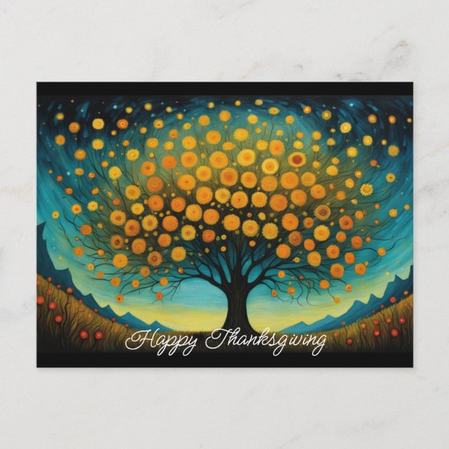 Tarjeta de felicitación de otoño de árbol de flore (Anverso)