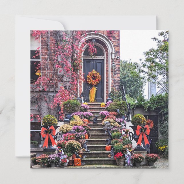 Tarjeta de felicitación de otoño de Dublin Door (Anverso)