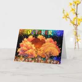 Tarjeta de felicitación de otoño de octubre