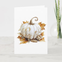 Tarjeta de Felicitación de Otoño Elegante Calabaza