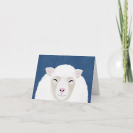 Tarjeta de felicitación de oveja contando