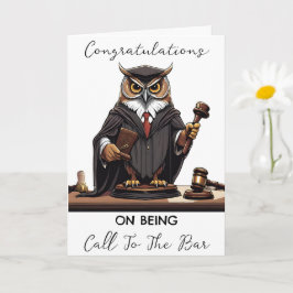 Tarjeta de felicitación de Owl Lawyer al bar