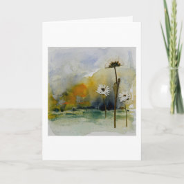 Tarjeta de felicitación de paisaje floral en blanc
