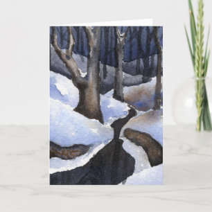 Tarjeta de felicitación de paisajes de nieve