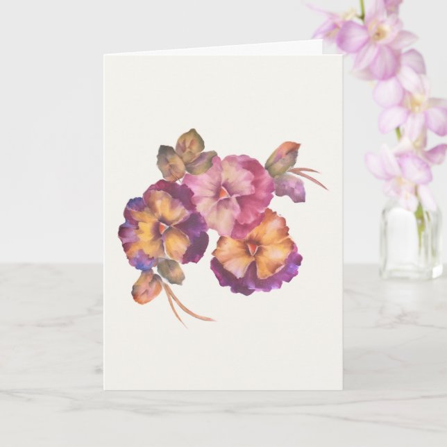 Tarjeta de felicitación de paneles pintados a mano (Orquídea)