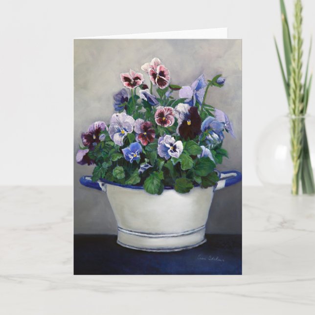 Tarjeta de felicitación de Pansies (Anverso)