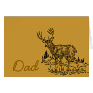 Tarjeta de felicitación de papá de ciervo en campo