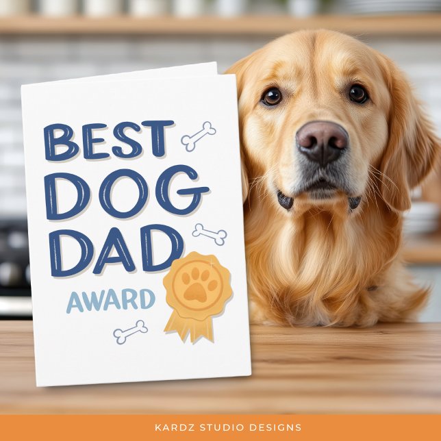 Tarjeta de felicitación de papá, mejor perro, día  (The card is shown in 5 x 7 inches. Personalize your message and select your size before checkout.)