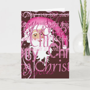 Tarjeta de felicitación de Papá Noel de Navidad