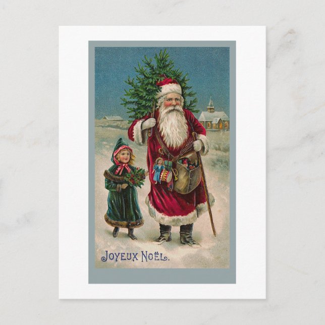 Tarjeta de felicitación de Papá Noel del francés (Anverso)