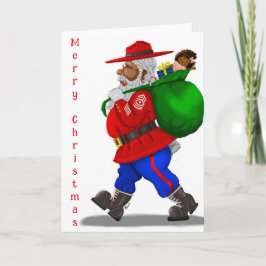 Tarjeta de felicitación de Papá Noel Militar Afric