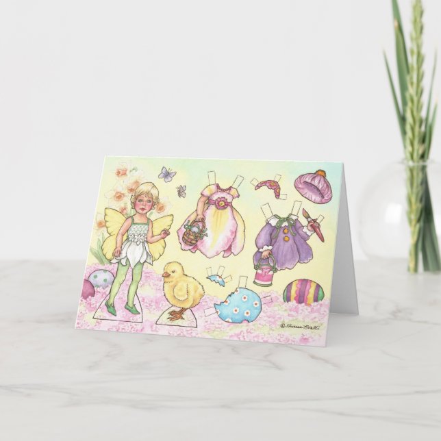 Tarjeta de felicitación de papel de hadas de la (Anverso)