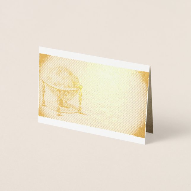 Tarjeta de felicitación de papel de oro/plata con  (Anverso)