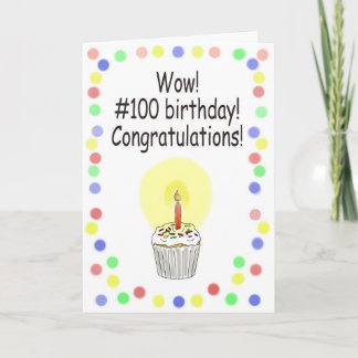 Tarjeta de felicitación de papel feliz de 100