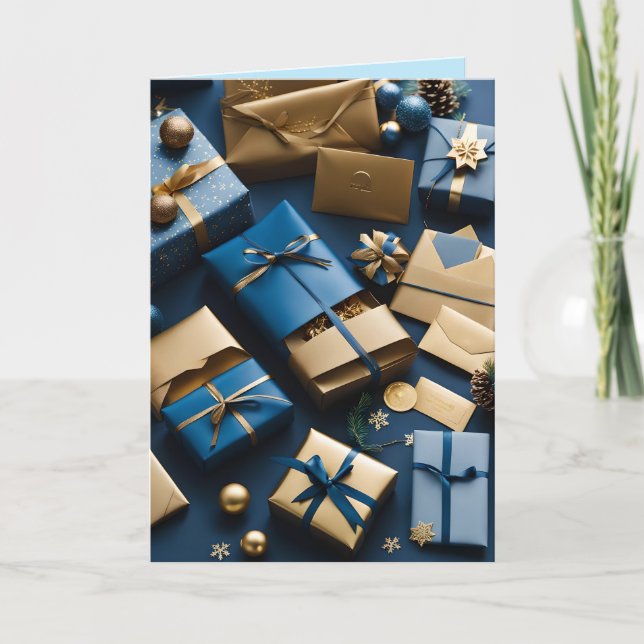 tarjeta de felicitación de paquetes de navidad (Anverso)