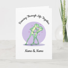 Tarjeta de felicitación de pareja de ranas persona
