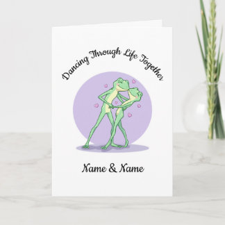Tarjeta de felicitación de pareja de ranas persona