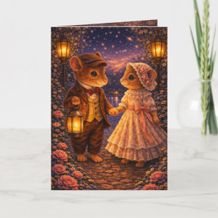 Tarjeta de Felicitación de Pareja de Ratones de Am