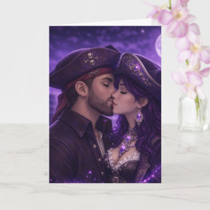 Tarjeta de Felicitación de Pareja Pirata Romántica
