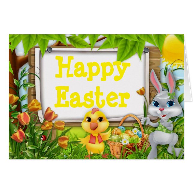 Tarjeta de felicitación de Pascua (Anverso (Horizontal))