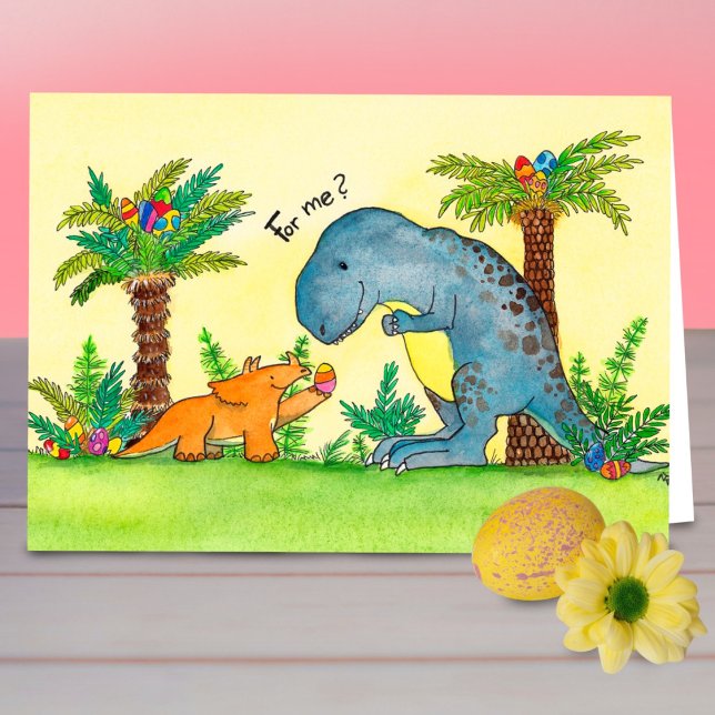 Tarjeta de felicitación de Pascua de dinosaurios p (Subido por el creador)