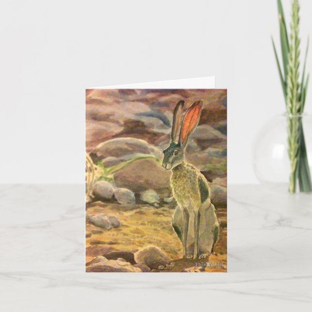 Tarjeta de felicitación de Pascua de Jackrabbit de (Anverso)