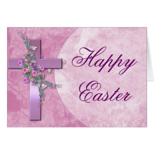 Tarjeta de felicitación de Pascua de la Cruz Púrpu