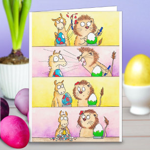 Tarjeta de felicitación de Pascua de Llama VS León