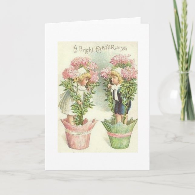 Tarjeta de felicitación de Pascua de los niños del (Anverso)