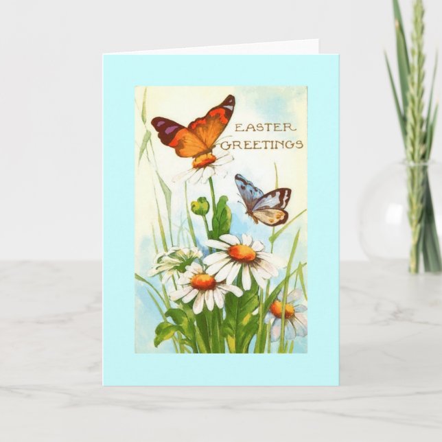 Tarjeta de felicitación de Pascua de Mariposa Vint (Anverso)