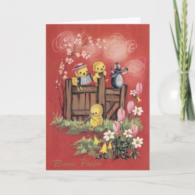 Tarjeta de felicitación de Pascua del italiano del (Anverso)