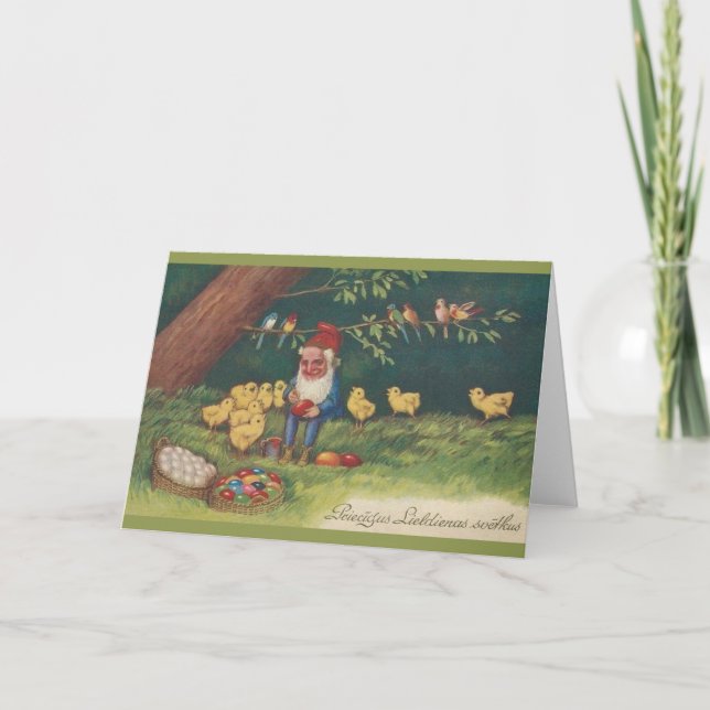 Tarjeta de felicitación de Pascua del Latvian del (Anverso)