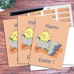 Tarjeta de felicitación de Pascua feliz de Chick W