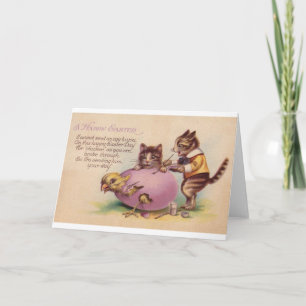 Tarjeta de felicitación de Pascua Feliz para Gato 