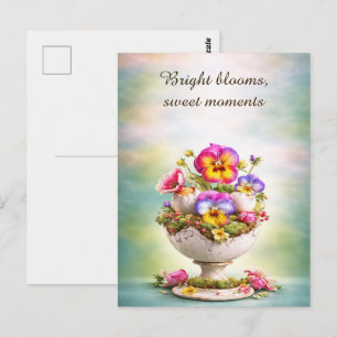 Tarjeta de Felicitación de Pascua Floral Colorida 