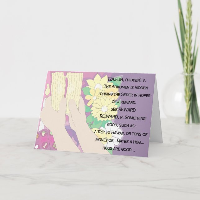 Tarjeta de felicitación de pascua "Tsafun signific (Anverso)