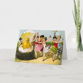 Tarjeta de felicitación de Pascua Vintage