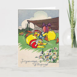 Tarjeta de felicitación de Pascua Vintage