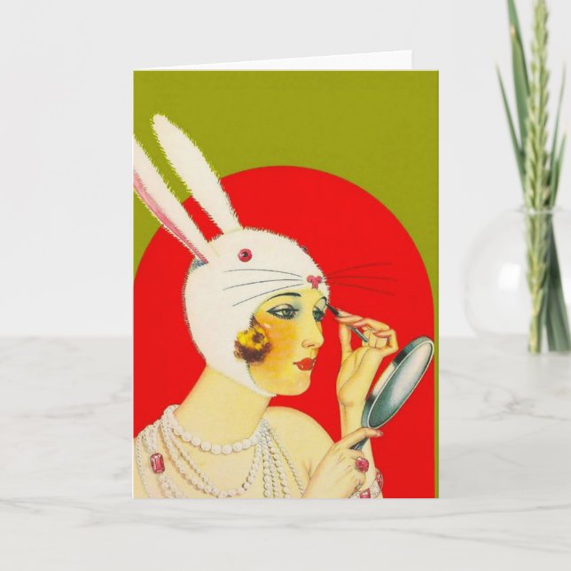 Tarjeta de felicitación de Pascua Vintage (Anverso)