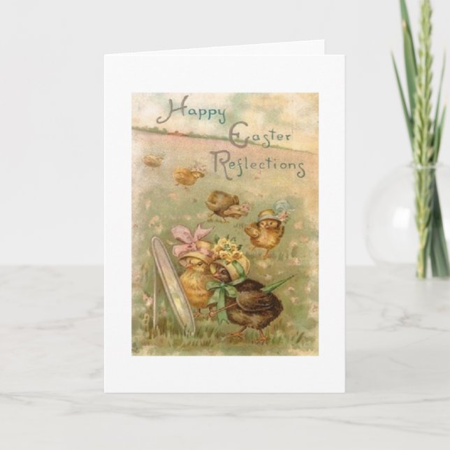 Tarjeta de felicitación de Pascua Vintage (Anverso)