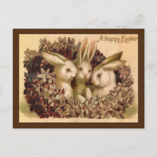 Tarjeta de felicitación de Pascua Vintage de tres 