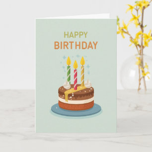 Tarjeta de felicitación de pastel de cumpleaños co
