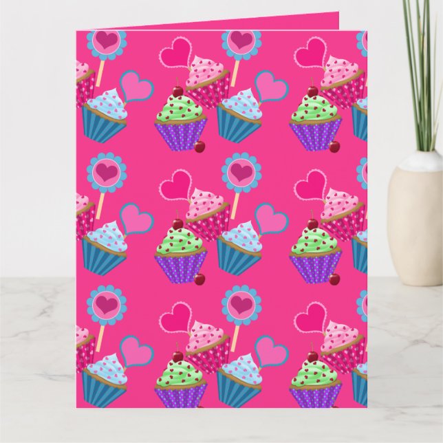 Tarjeta de felicitación de pasteles el día de San  (Anverso)
