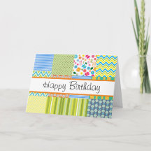 Tarjeta de felicitación de patchwork de quilt