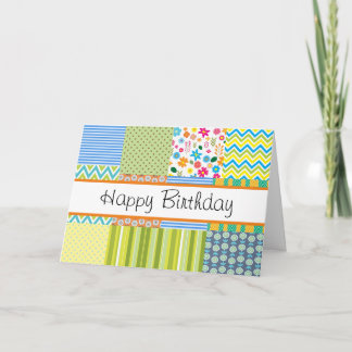 Tarjeta de felicitación de patchwork de quilt