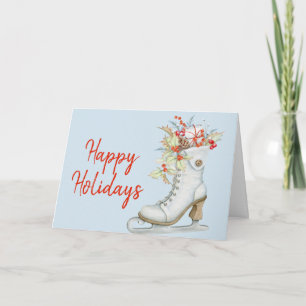 Tarjeta de felicitación de patinaje sobre hielo de