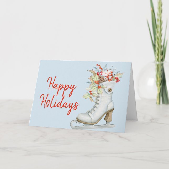 Tarjeta de felicitación de patinaje sobre hielo de (Anverso)