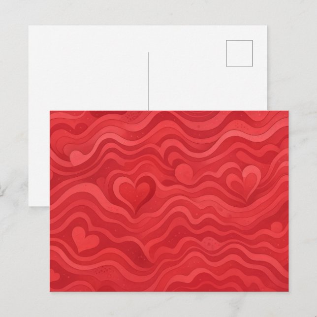 Tarjeta de Felicitación de Patrón de Corazón Ondul (Anverso / Reverso)
